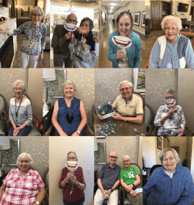 Collage of elderly people smiling